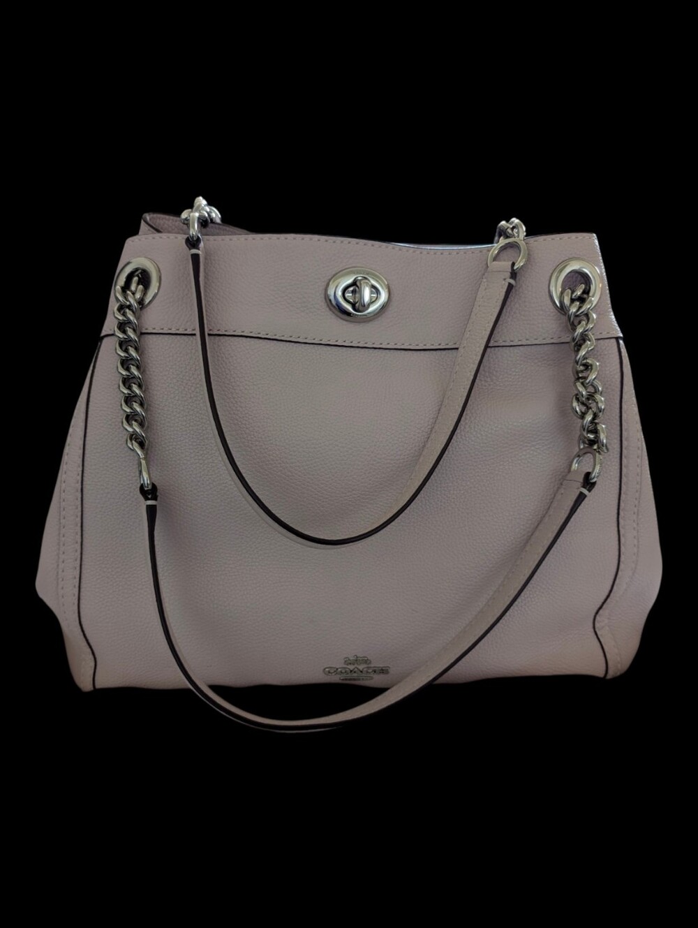 Coach Edie Soft Pink Pebbled Leather Shoulder Bag with Chain Straps. GWP - Picture 5 of 12